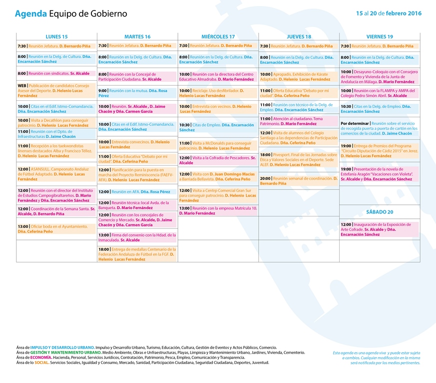 Semana 15 al 20 de febrero