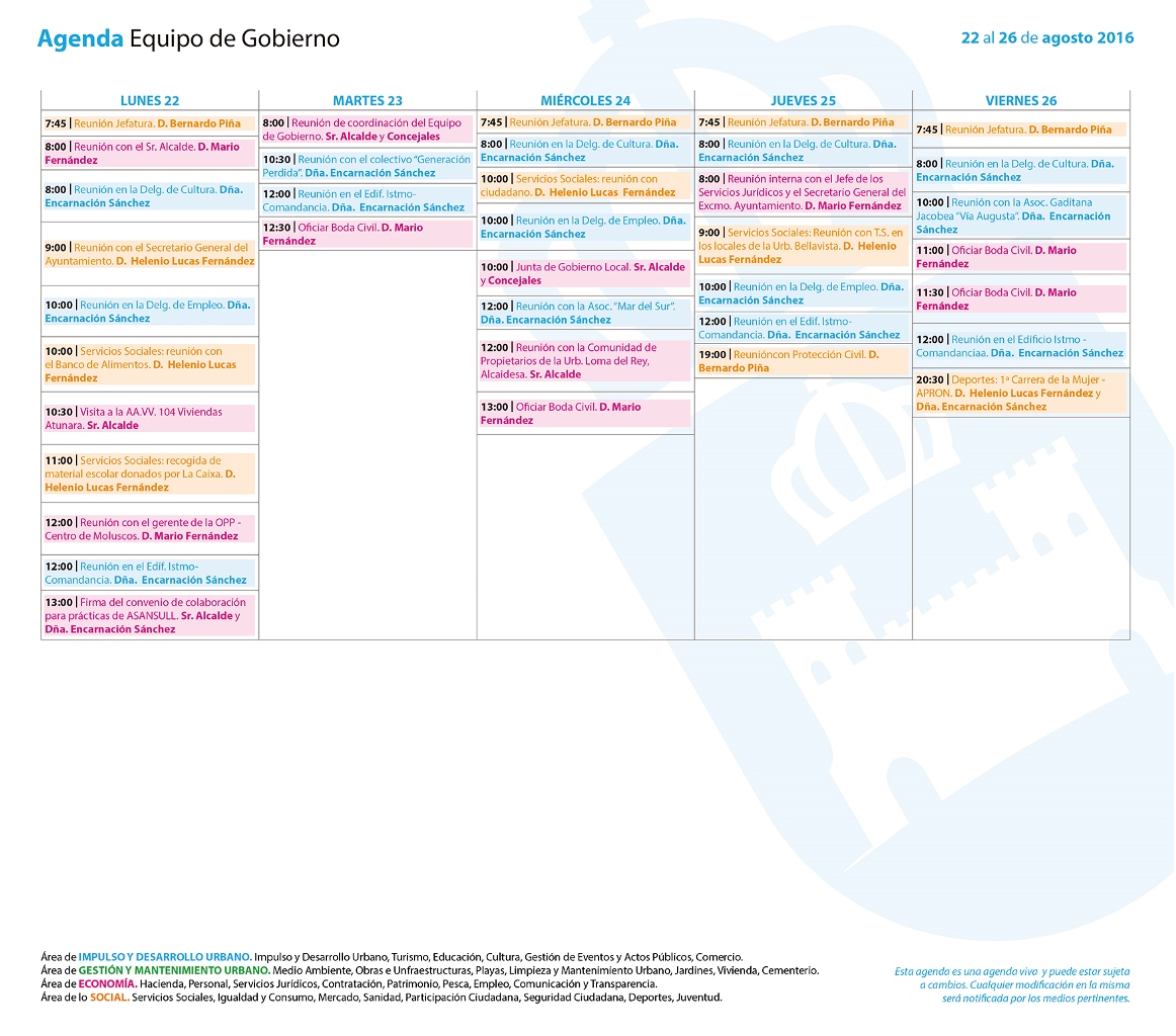 Semana 22 al 26 de agosto