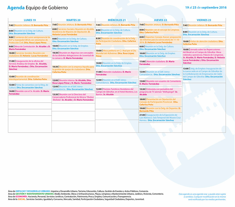 Semana 19 al 23 de sept