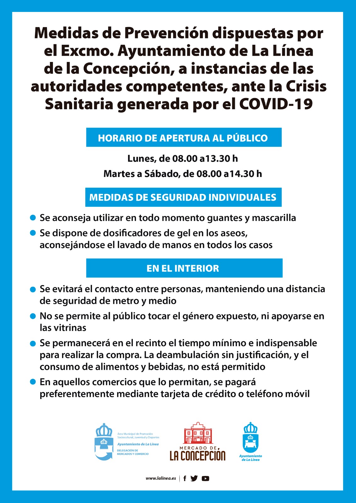 Cartel medidas mercado
